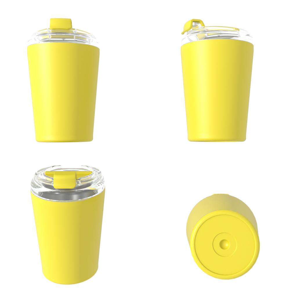 380 ml/13 oz doppelwandiger isolierter Kaffeebecher mit Klappdeckel C002