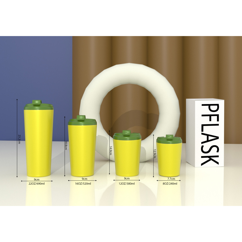 380ml/13OZ double wall insulated coffee cup with flip lid C002