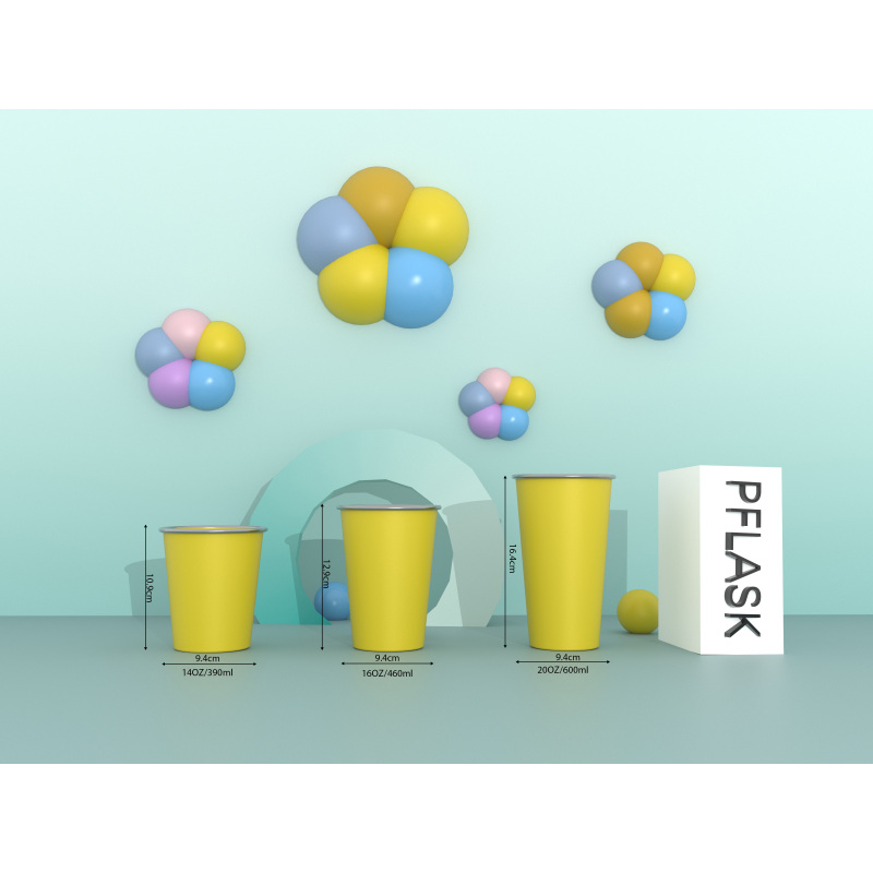 460 ml/16 oz einlagiger Becher mit gerolltem Rand C006