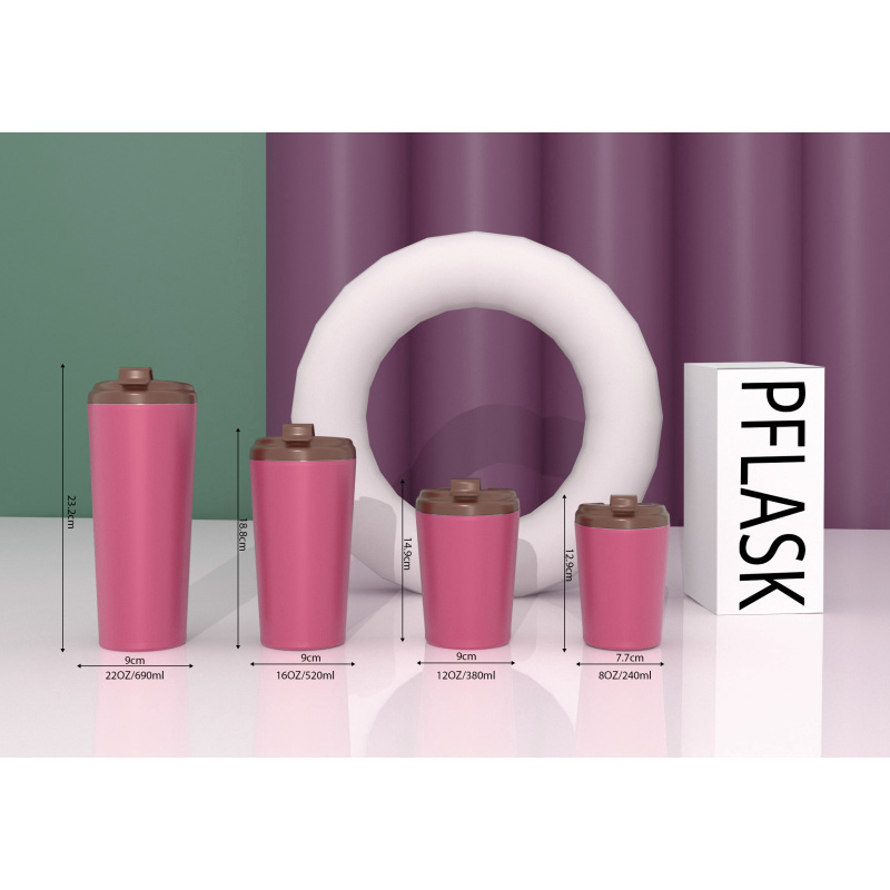 690ml/23OZ double wall insulated coffee cup with flip lid C004