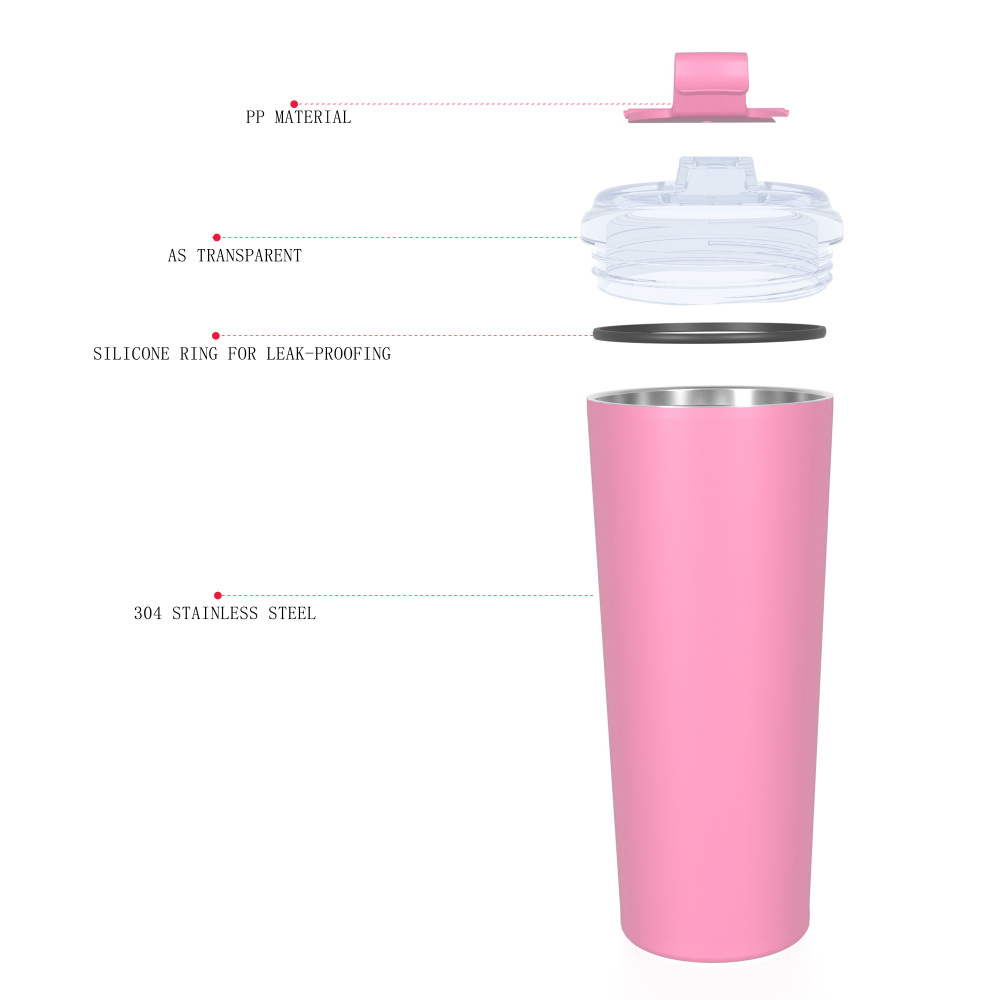 690ml/23OZ double wall insulated coffee cup with flip lid C004