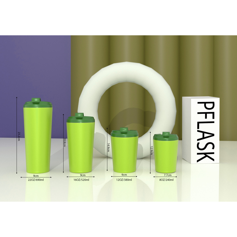 240 ml/8 oz doppelwandiger isolierter Kaffeebecher mit Klappdeckel C001