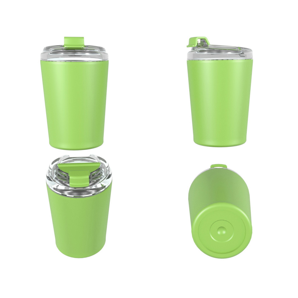 240ml/8OZ double wall insulated coffee cup with flip lid C001