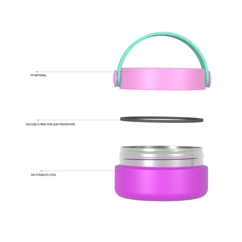 240 ml/8 oz einwandiger Lebensmittelbehälter mit Griffdeckel F001