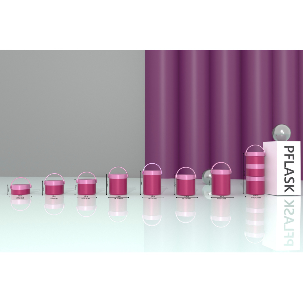 400ml/14OZ double wall insulated food container with handle lid F004