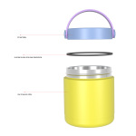 400ml/14OZ double wall insulated food container with handle lid F004