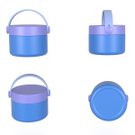 370ml13OZ single wall food container with handle lid F002