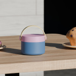 370ml13OZ single wall food container with handle lid F002