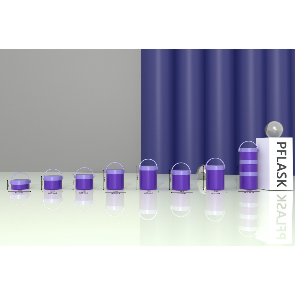 470 ml/16 oz doppelwandiger isolierter Lebensmittelbehälter mit Griffdeckel F005