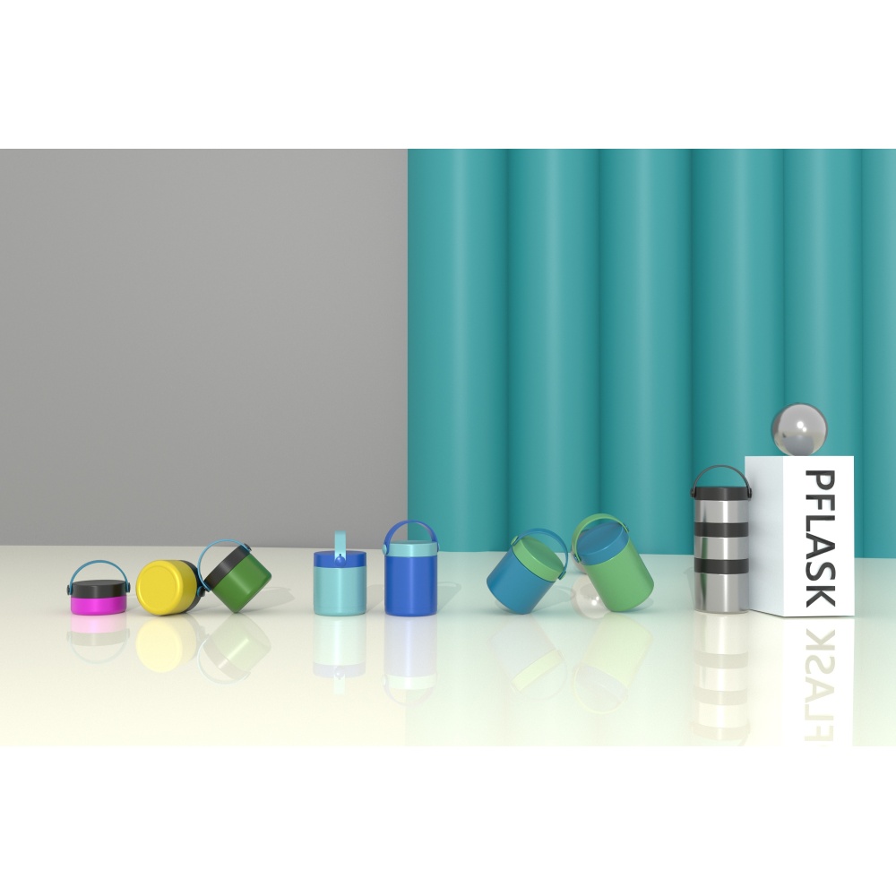 470 ml/16 oz doppelwandiger isolierter Lebensmittelbehälter mit Griffdeckel F005