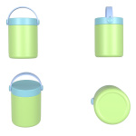 470ml/16OZ double wall insulated food container with handle lid F005