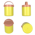 370ml/13OZ double wall insulated food container with handle lid F006