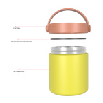 370ml/13OZ double wall insulated food container with handle lid F006