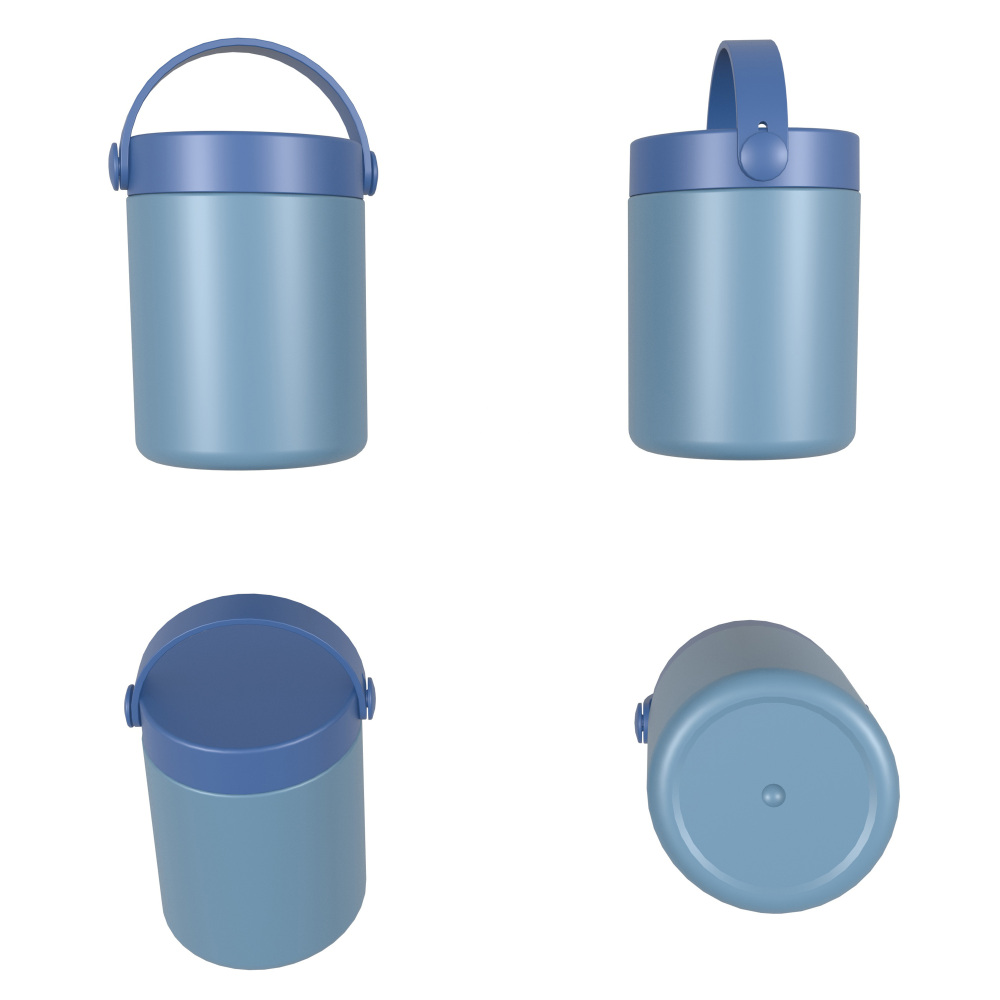 470ml/16OZ double wall insulated food container with handle lid F007