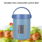470ml/16OZ double wall insulated food container with handle lid F007