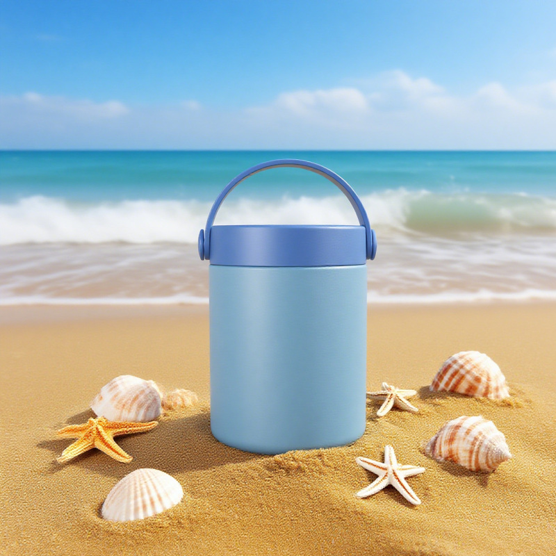 470ml/16OZ double wall insulated food container with handle lid F007