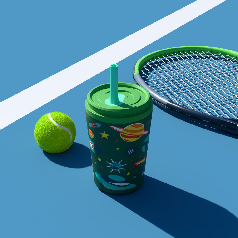 380ml/13OZ double wall insulated tumbler with straw lid T001