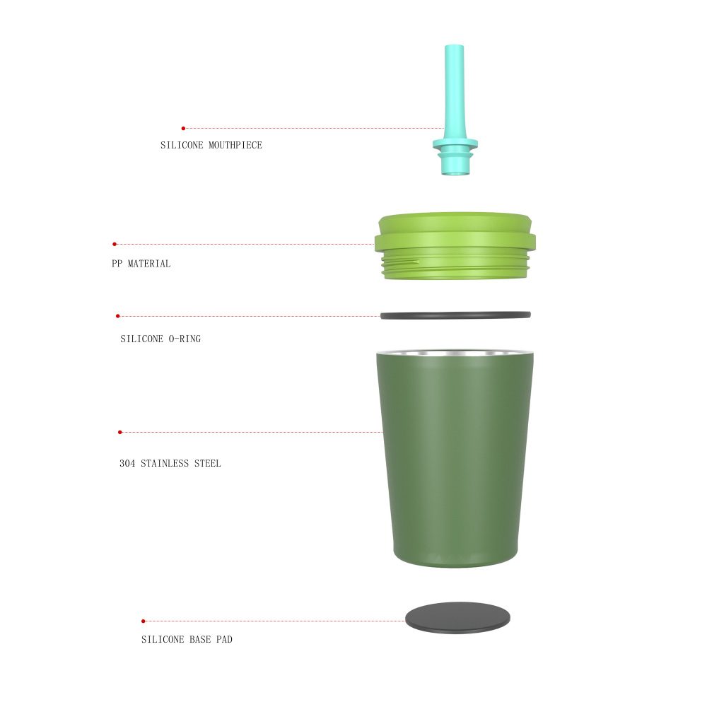 380ml/13OZ double wall insulated tumbler with straw lid T001