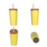 520ml/18OZ double wall insulated tumbler with straw lid T002