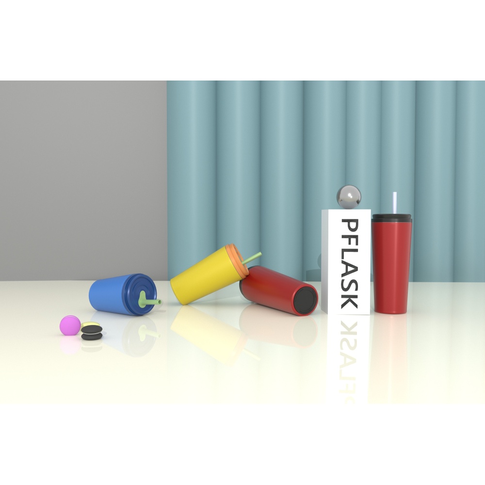 Gobelet isotherme à double paroi de 700 ml/24 oz avec couvercle à paille T003