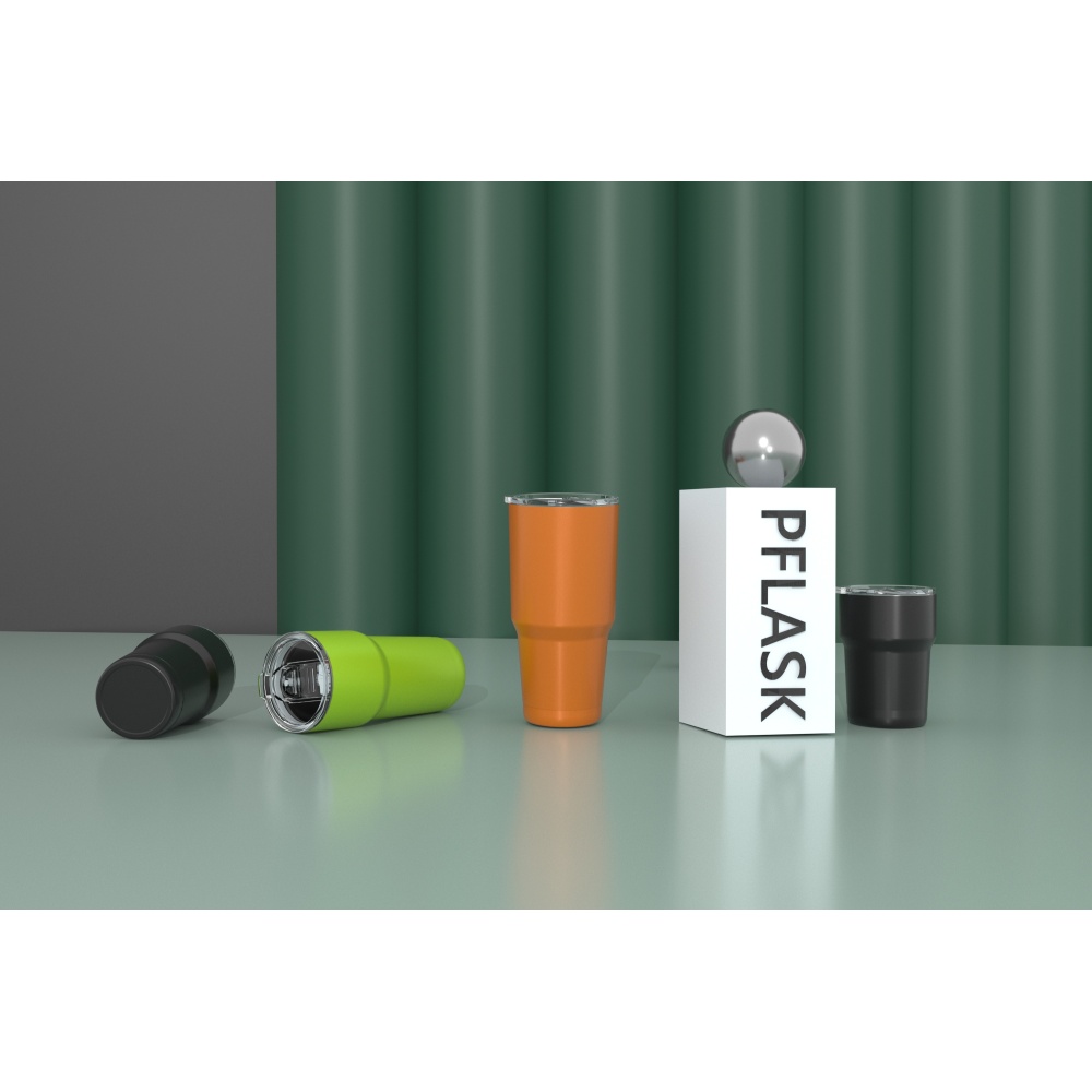 360ml/12OZ double wall insulated tumbler with spill proof slide lid T004