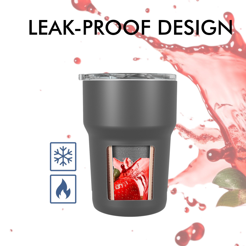 360ml/12OZ double wall insulated tumbler with spill proof slide lid T004