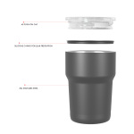 360ml/12OZ double wall insulated tumbler with spill proof slide lid T004