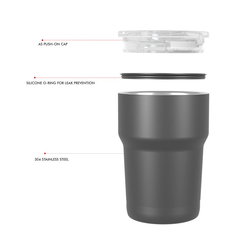 360ml/12OZ double wall insulated tumbler with spill proof slide lid T004