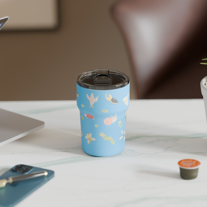 360ml/12OZ double wall insulated tumbler with spill proof slide lid T004