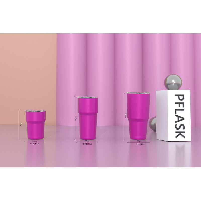 650ml/22OZ double wall insulated tumbler with spill proof slide lid T005