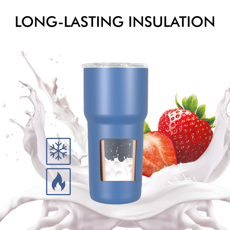 650ml/22OZ double wall insulated tumbler with spill proof slide lid T005