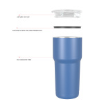 650ml/22OZ double wall insulated tumbler with spill proof slide lid T005
