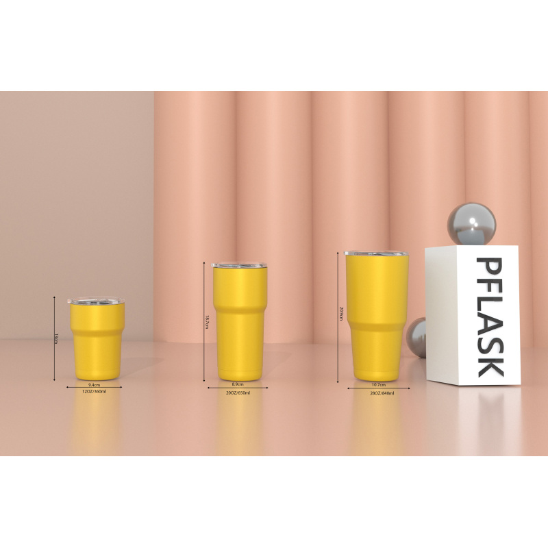 840 ml/28 oz doppelwandiger Isolierbecher mit auslaufsicherem Schiebedeckel T006