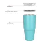 840ml/28OZ double wall insulated tumbler with spill proof slide lid T006