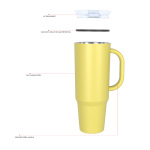 1170 ml/40 oz doppelwandiger Isolierbecher mit auslaufsicherem Schiebedeckel T026