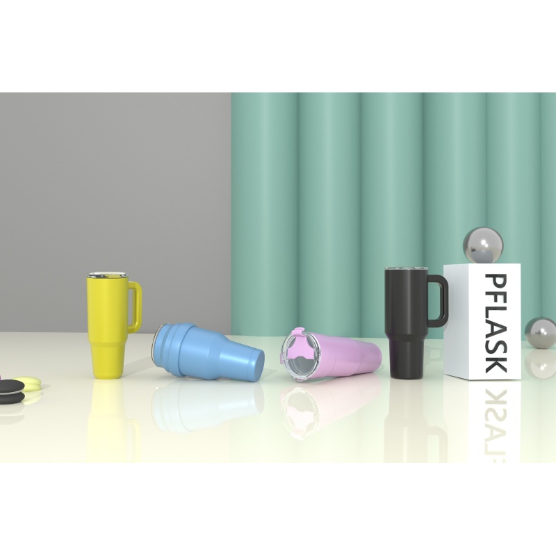 1170ml/40OZ double wall insulated mug with spill proof slide lid T029