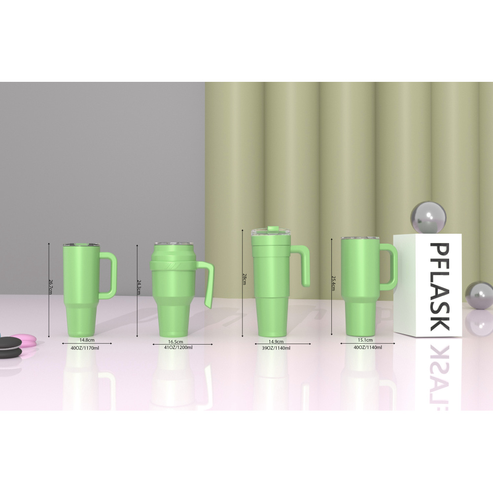 1240ml/40OZ double wall insulated mug withspill proof slide lid T025