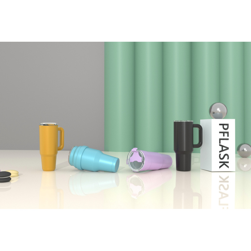 1240ml/40OZ double wall insulated mug withspill proof slide lid T025