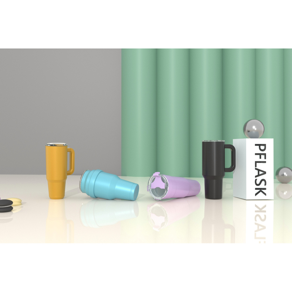 1240ml/40OZ double wall insulated mug withspill proof slide lid T025