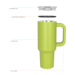 1240ml/40OZ double wall insulated mug withspill proof slide lid T025
