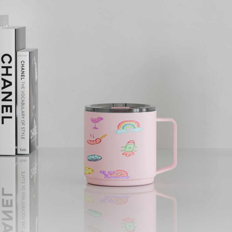 480ml/16OZ double wall insulated mug with spill proof slide lid T017