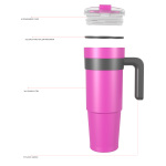 1140ml/39OZ double wall insulated mug with flip lid T028