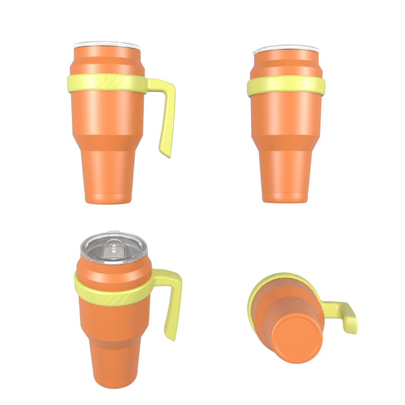 1200 ml/41 oz doppelwandiger Isolierbecher mit Strohhalm-Deckel T027