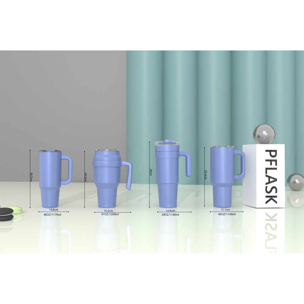 1200ml/41OZ double wall insulated mug with straw-available lid T027