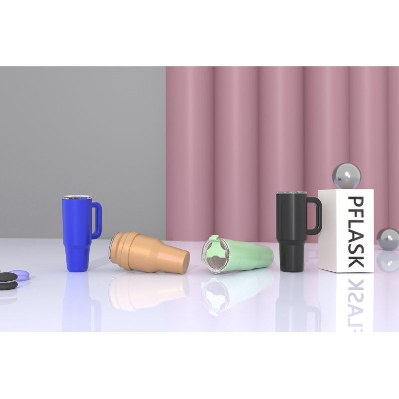 1200ml/41OZ double wall insulated mug with straw-available lid T027