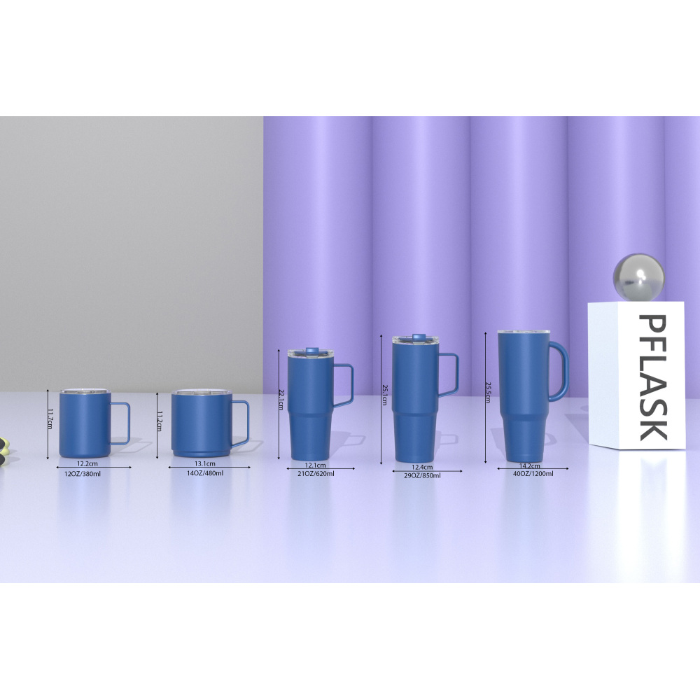 620ml/21OZ double wall insulated mug with flip lid T022