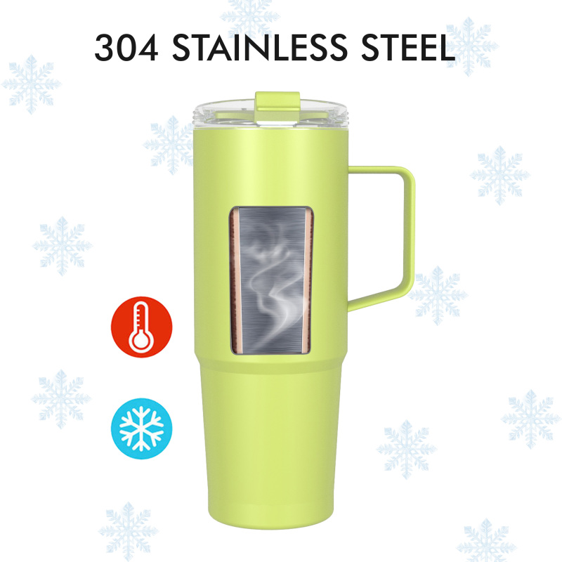 850ml/29OZ double wall insulated mug with flip lid T023