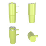 850ml/29OZ double wall insulated mug with flip lid T023