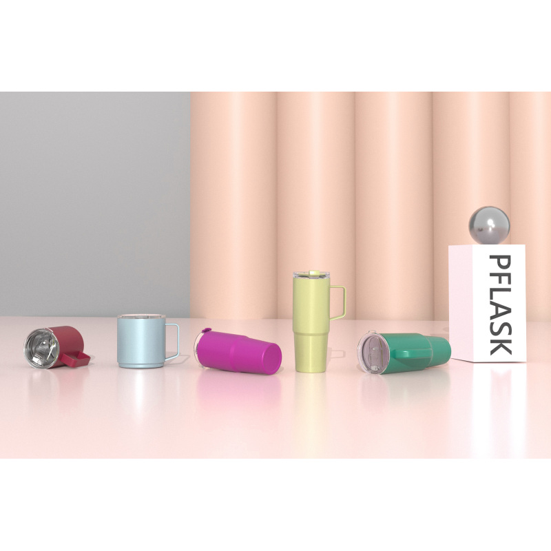 850ml/29OZ double wall insulated mug with flip lid T023