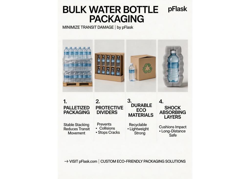 What packaging options do you offer for bulk water bottles to minimize damage during transit?